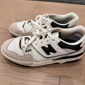New Balance 550 White, Black and Light Gray Retro Sneakers